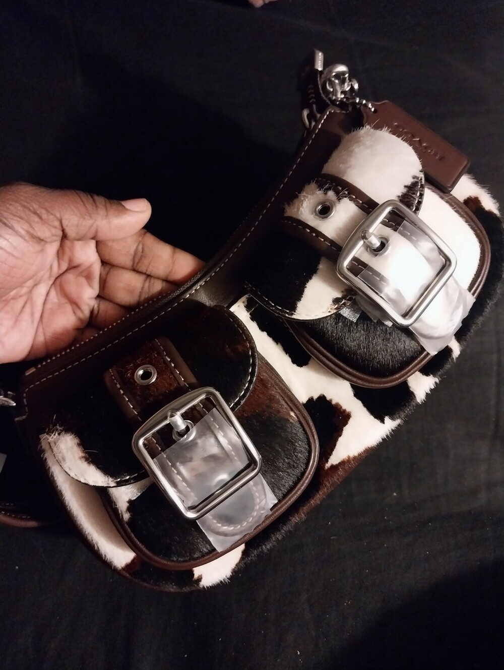 New Coach Cow Print Ashton Bag - Picture 2 of 9